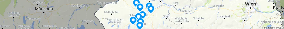 Map view for Pharmacies emergency services nearby Bachmanning (Wels  (Land), Oberösterreich)